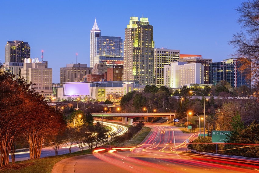 Raleigh, North Carolina, USA downtown city skyline.